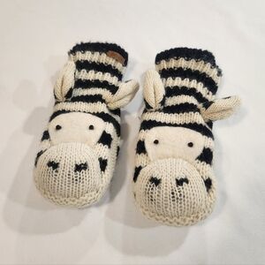 deLux KnitWits Wool Ziggy Zebra Mittens